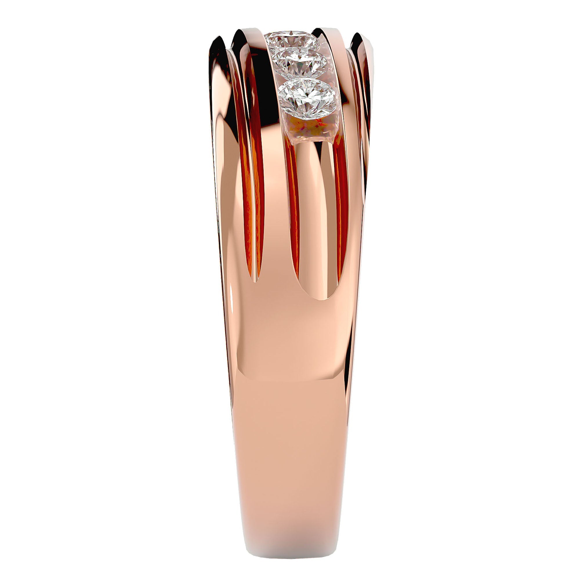 Verighetă Regală cu Diamante Naturale de 0.51 ct din 18k Aur Roz - Castelo.ro
