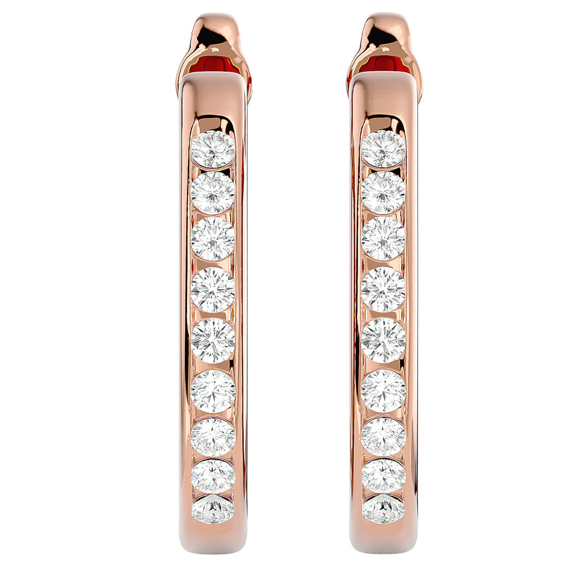 Cercei Hoop Nobili cu Moissanite de 0.46 ct din 18k Aur Roz - Castelo.ro