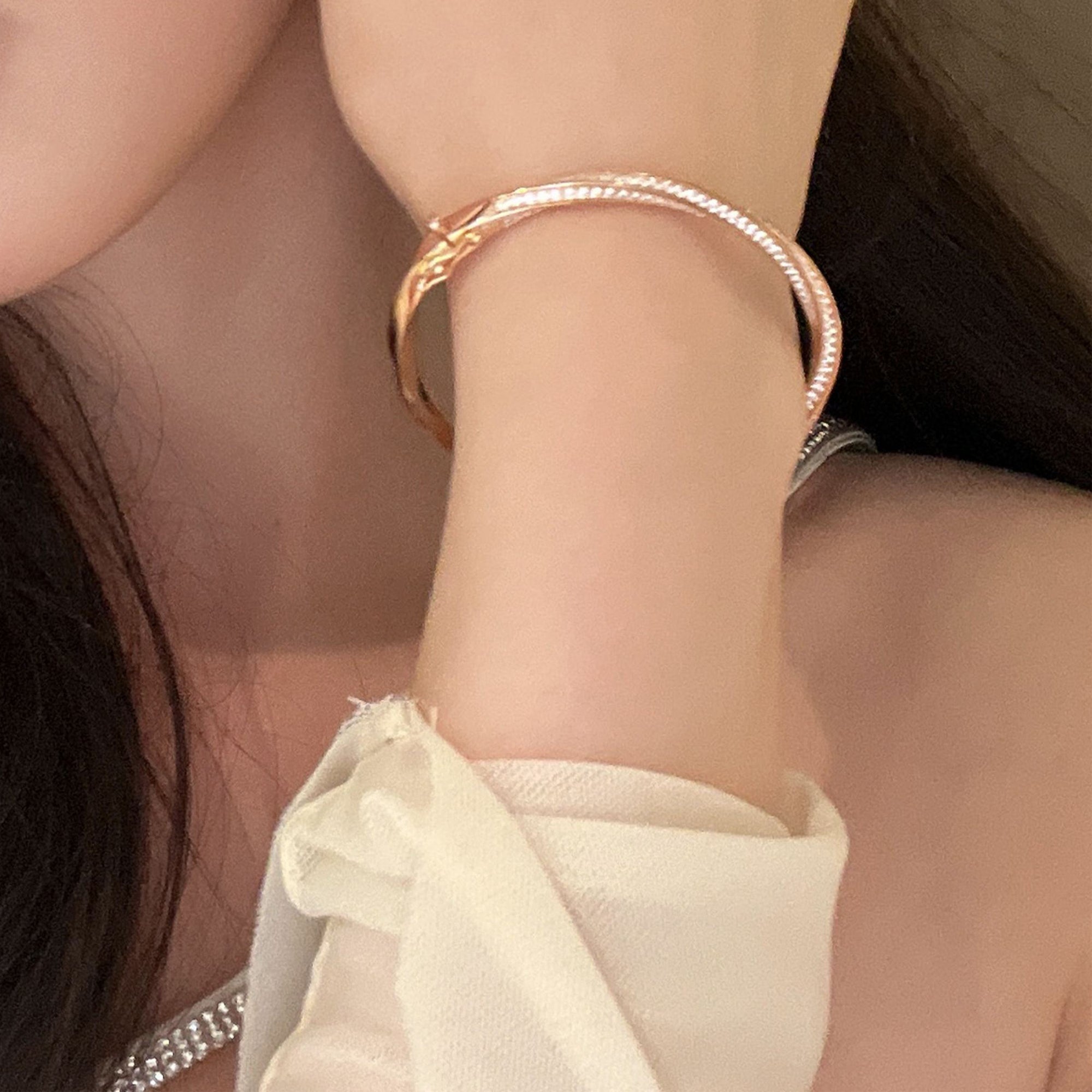 Brățară Bangle din Argint 925 Placată cu Aur Roz din - Castelo.ro