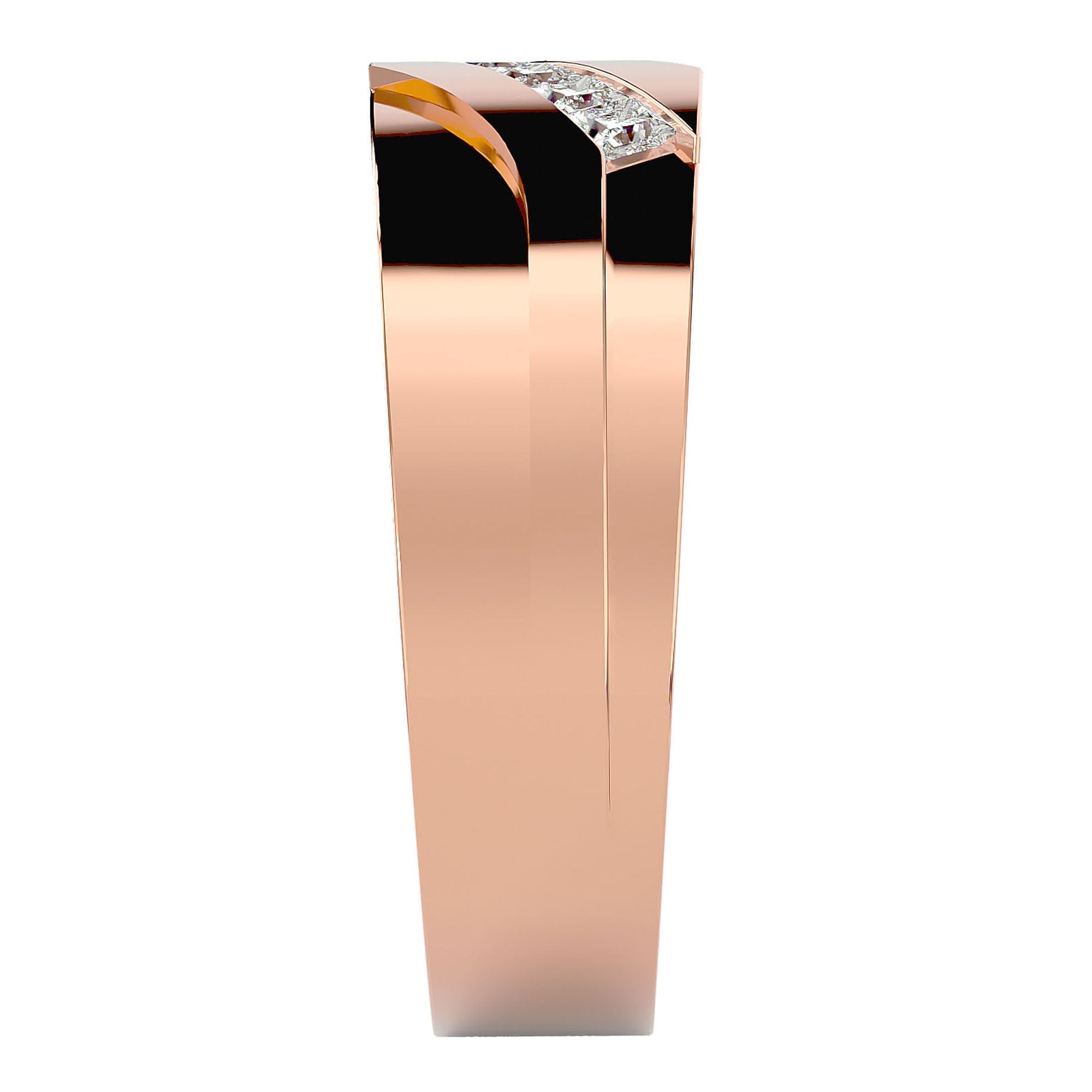 Verighetă Prestigiu din Aur 14k cu Diamante Create în Laborator de 0.36 ct din 14k Aur Roz - Castelo.ro