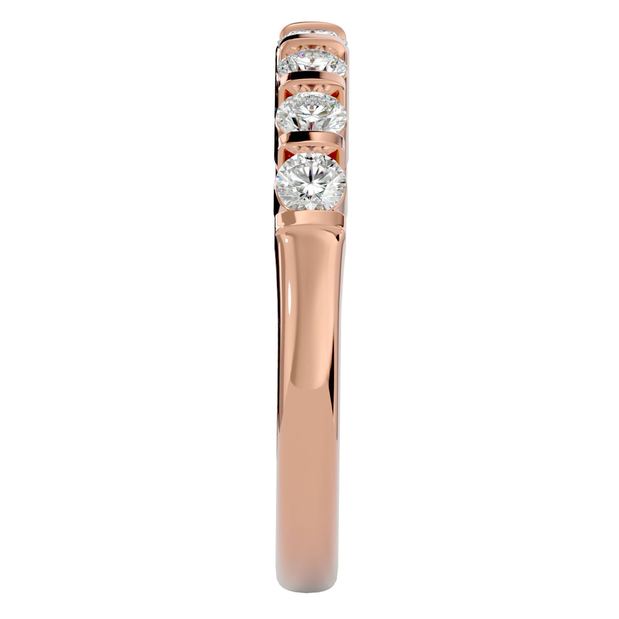 Inel Cu 7 Moissanite de 0.52 ct din 18k Aur Roz - Castelo.ro