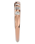 Inel Bagheta Eternity cu Diamante Naturale de 0.56 ct din 18k Aur Roz - Castelo.ro
