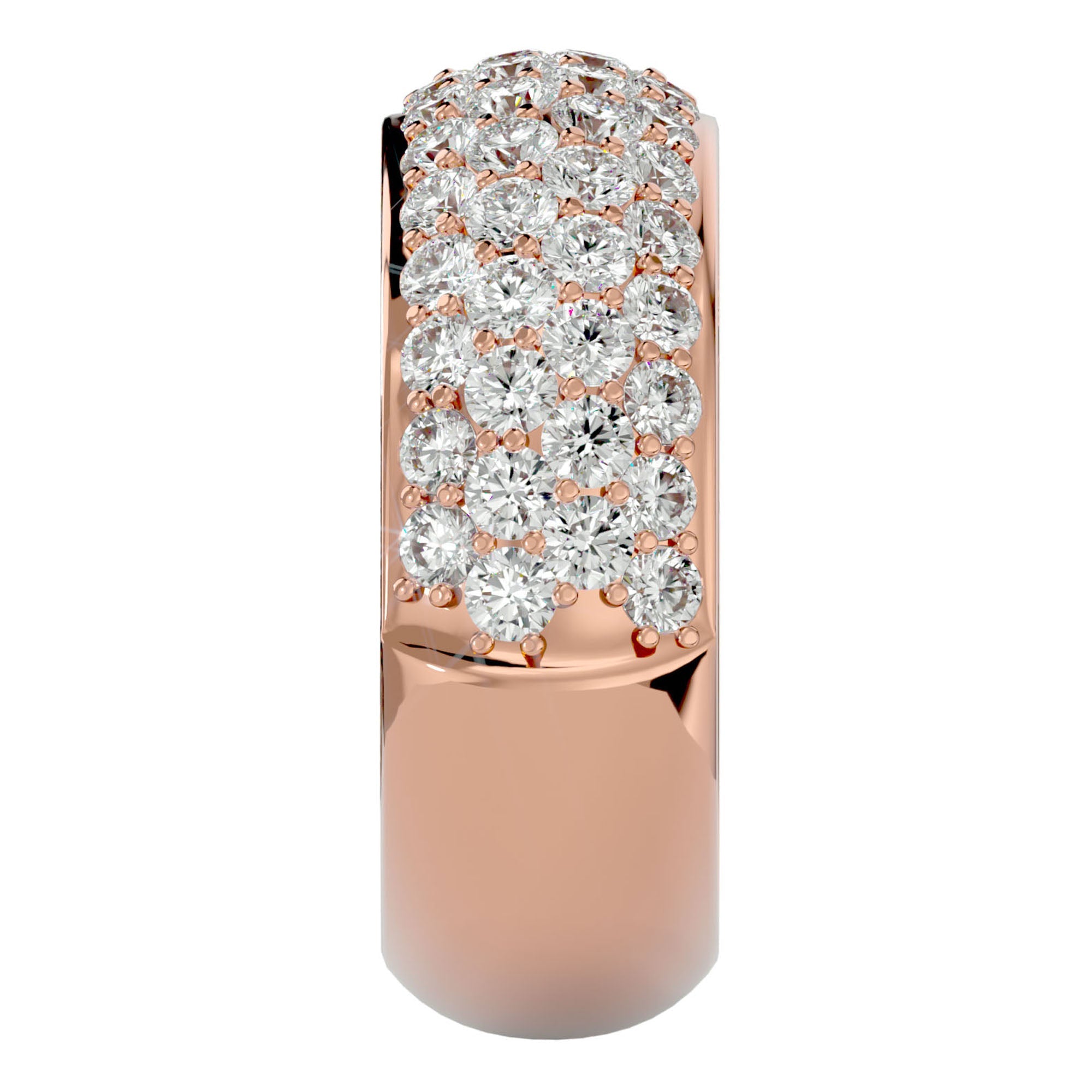 Inel Nupțial Pavé cu Diamante Naturale de 1.87 ct din 18k Aur Roz - Castelo.ro