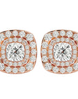 Cercei Stud din Aur 14k Cu Diamante Create în Laborator de 2.2 ct din 14k Aur Roz - Castelo.ro