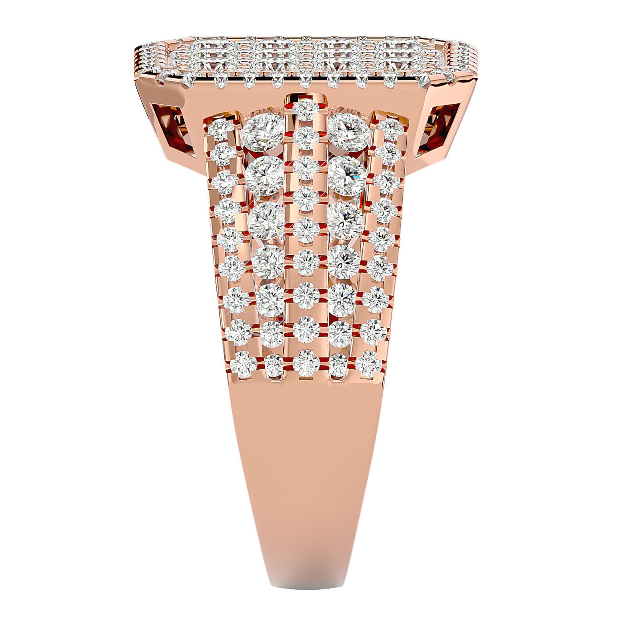 Inel Nobil din Aur 14k cu Diamante Naturale Pavé de 1.53 ct din 14k Aur Roz - Castelo.ro