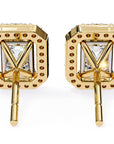 Cercei Stud Louvre Radiant cu Diamante Create în Laborator de 0.86 ct din 18K Aur Galben - Castelo.ro