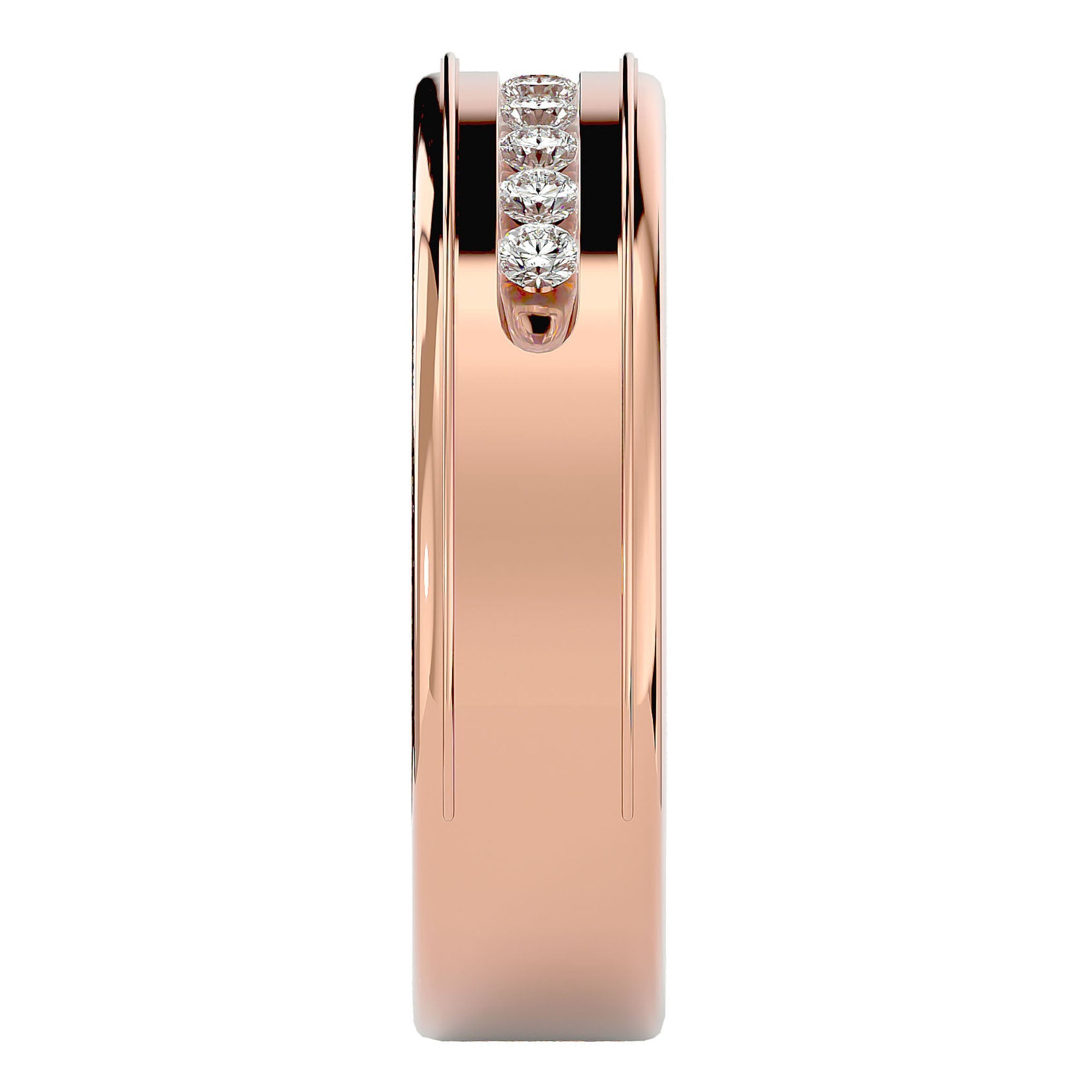 Verighetă Céline din Aur 14k cu Bandă De Diamante Naturale de 0.31 ct din 14k Aur Roz - Castelo.ro