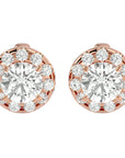 Cercei Cu Diamante Naturale Stud de 1.06 ct din 18k Aur Roz - Castelo.ro
