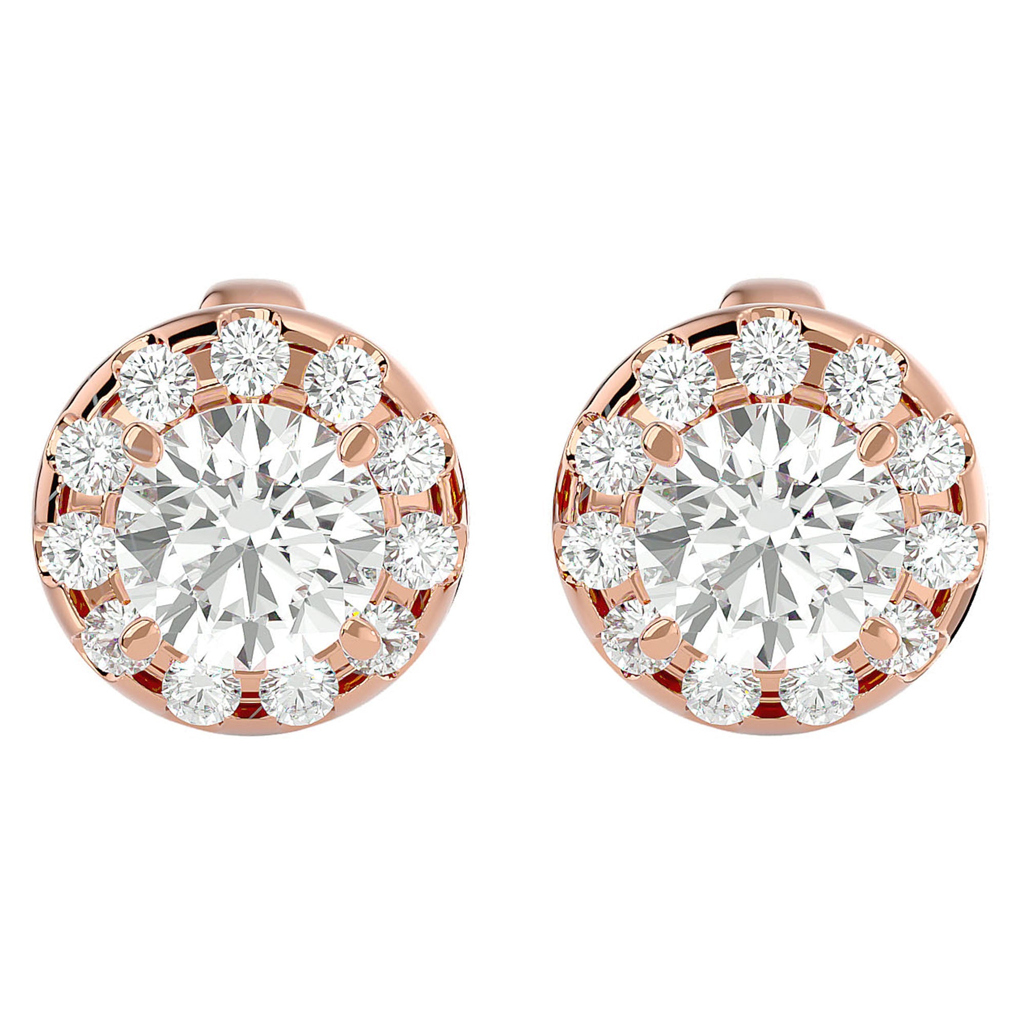 Cercei din Aur 14k Cu Moissanite Stud de 1.06 ct din 14k Aur Roz - Castelo.ro