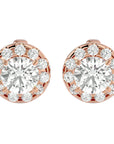 Cercei Cu Moissanite Stud de 1.06 ct din 18k Aur Roz - Castelo.ro