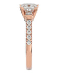 Inel de Logodnă cu Trei Moissanite In Forma De Prințesă de 1.72 ct din 18k Aur Roz - Castelo.ro