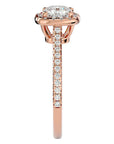 Inel de Logodnă Halo Pavé cu Diamante Create în Laborator de 1.79 ct din 18k Aur Roz - Castelo.ro