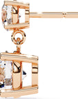 Cercei Drop Stud Cu Diamante Naturale Tăietură Briliant de 3.7 ct din 18K Aur Roz - Castelo.ro
