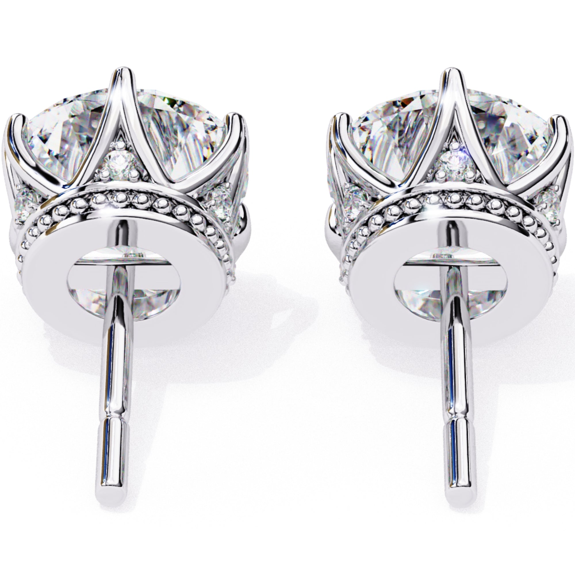 Cercei Stud Royal Cu Diamante Naturale Tăietură Briliant de 2.6 ct din - Castelo.ro