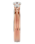 Inel Triplu de Logodnă Cu Trei Moissanite de 0.96 ct din 18k Aur Roz - Castelo.ro