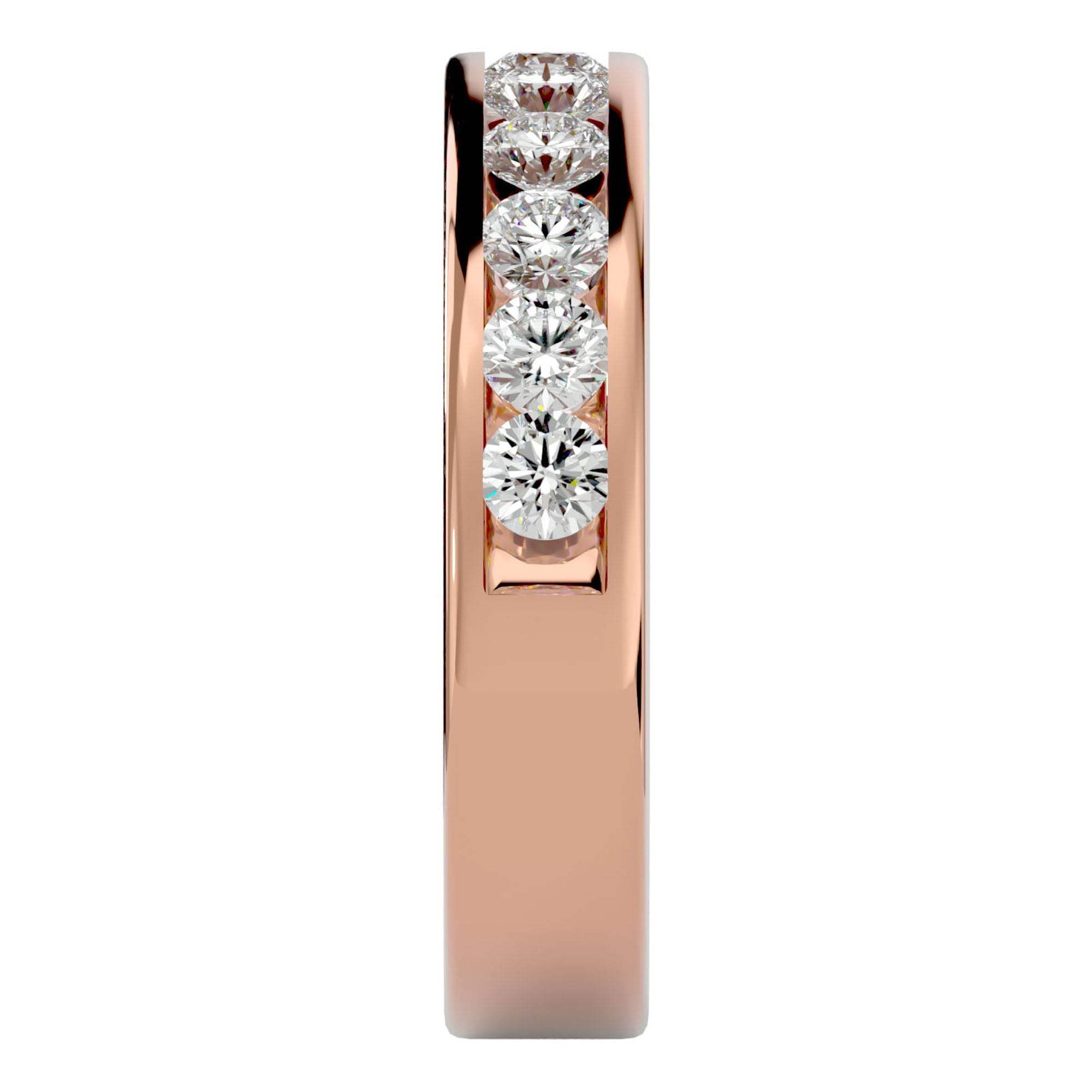 Verighetă cu Moissanite Eternity de 1.01 ct din 18k Aur Roz - Castelo.ro