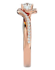 Inel de Logodnă din Aur 14k cu Moissanite Pavé în Spirală Eternă de 0.61 ct din 14k Aur Roz - Castelo.ro