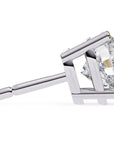 Cercei Stud Inima din Aur 14k cu Moissanite Tăietură Heart de 2.4 ct din 14K Aur Alb - Castelo.ro