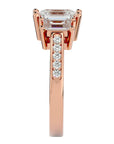 Inel de Logodnă Trei Diamante Naturale de 2.46 ct din 18k Aur Roz - Castelo.ro