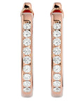 Cercei Hoop Nobili din Aur 14k cu Diamante Naturale de 0.46 ct din 14k Aur Roz - Castelo.ro
