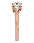 Inel de Logodnă Renée cu Trei Moissanite de 1.95 ct din 18k Aur Roz - Castelo.ro