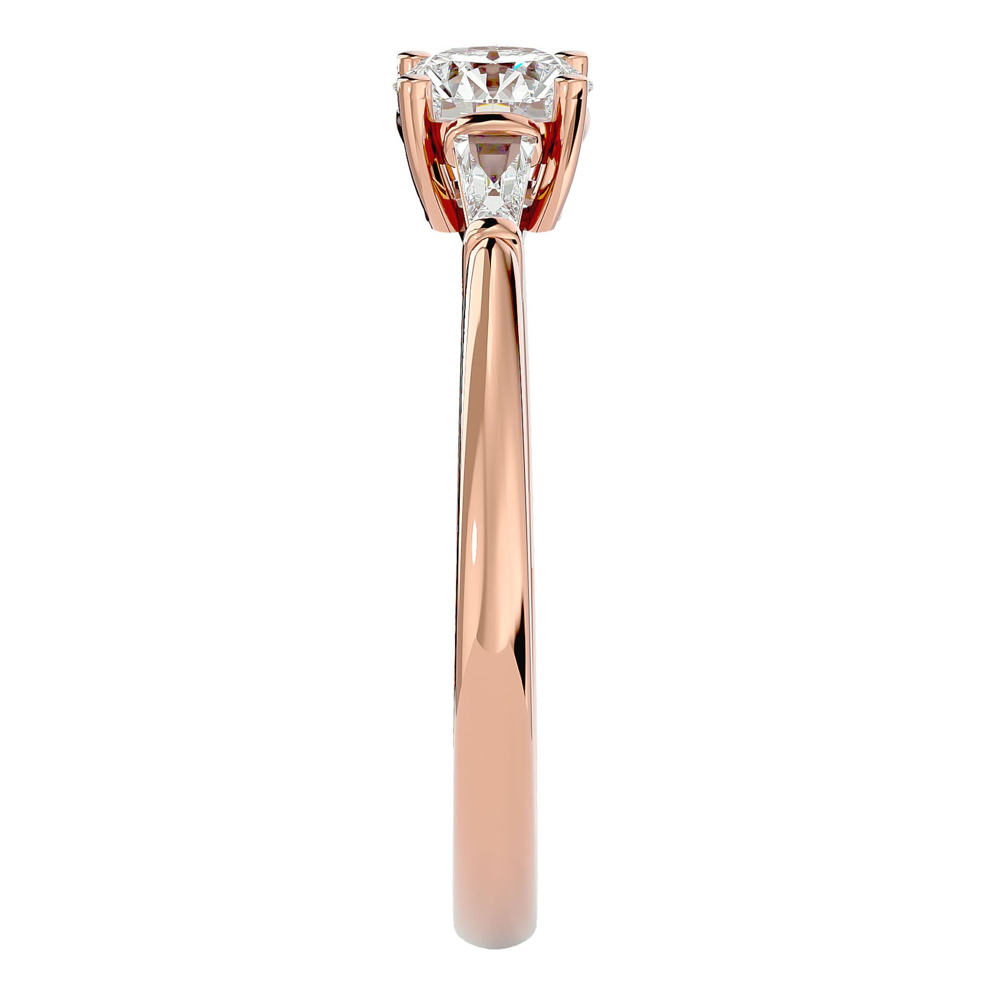 Inel de Logodnă Solitaire din Aur 14k cu Moissanite de 0.69 ct din 14k Aur Roz - Castelo.ro