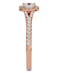 Inel de Logodnă Retro Pavé cu Moissanite de 0.46 ct din 18k Aur Roz - Castelo.ro