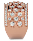 Inel Regal Vintage din Aur 14k cu Diamante Naturale de 1.73 ct din 14k Aur Roz - Castelo.ro