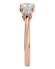 Inel de Logodnă Solitaire cu Trei Moissanite de 1.57 ct din 18k Aur Roz - Castelo.ro
