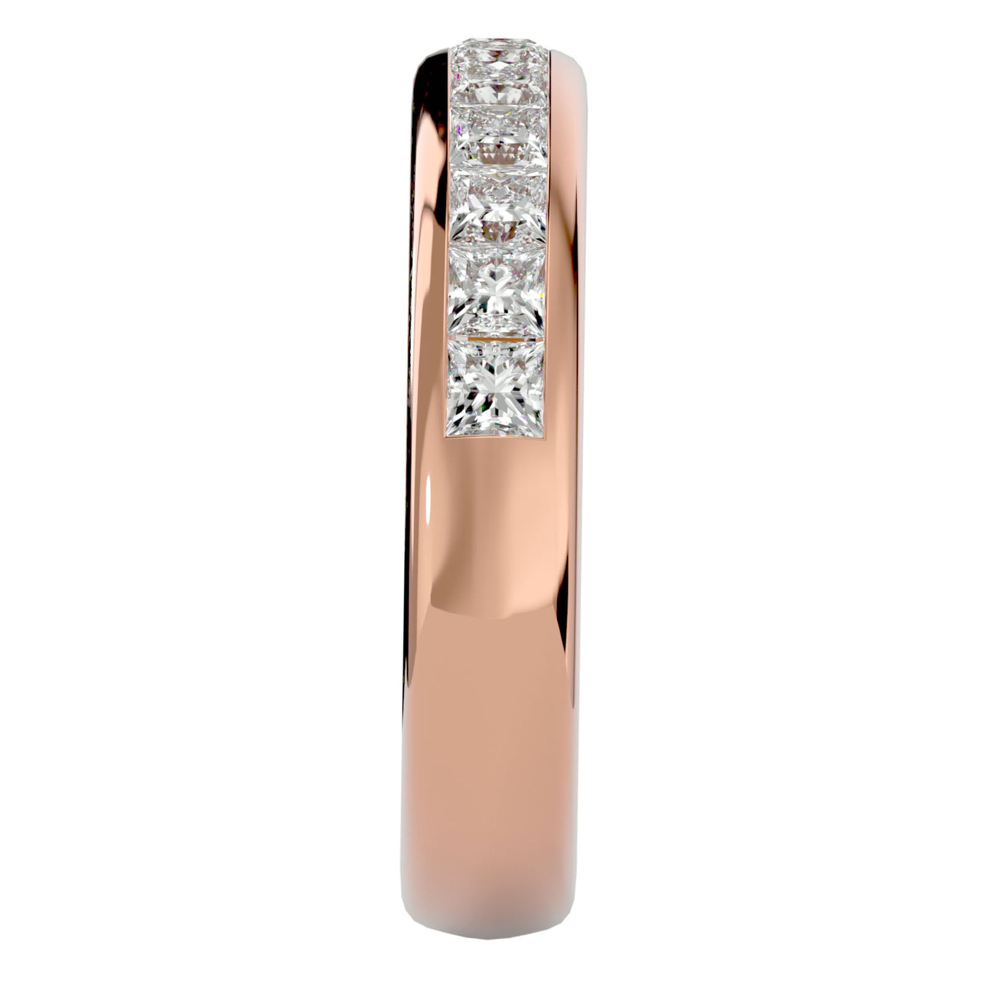 Verighetă cu Moissanite Eternity de 1.07 ct din 18k Aur Roz - Castelo.ro