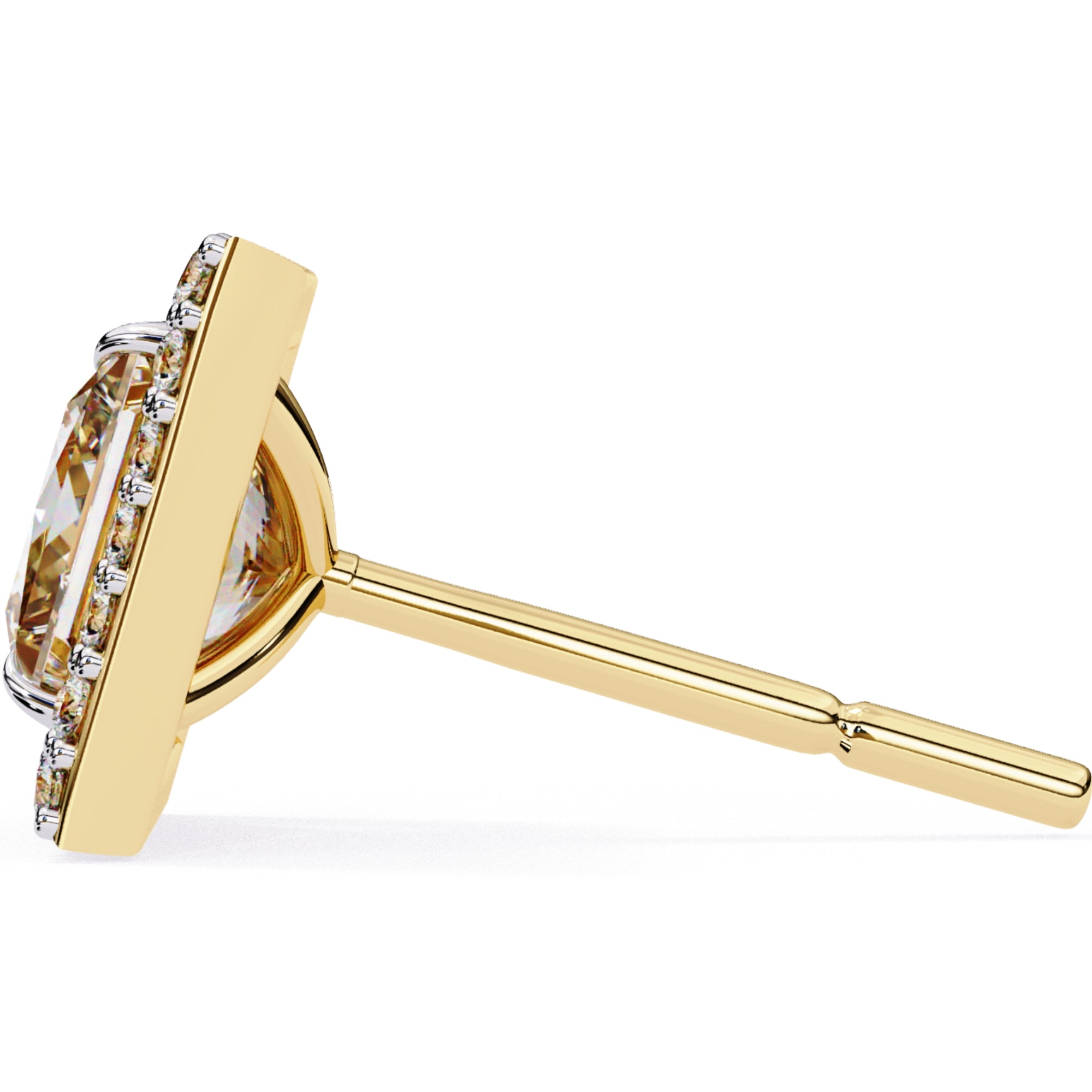 Cercei Stud Square cu Diamante Create în Laborator de 0.84 ct din 18K Aur Galben - Castelo.ro