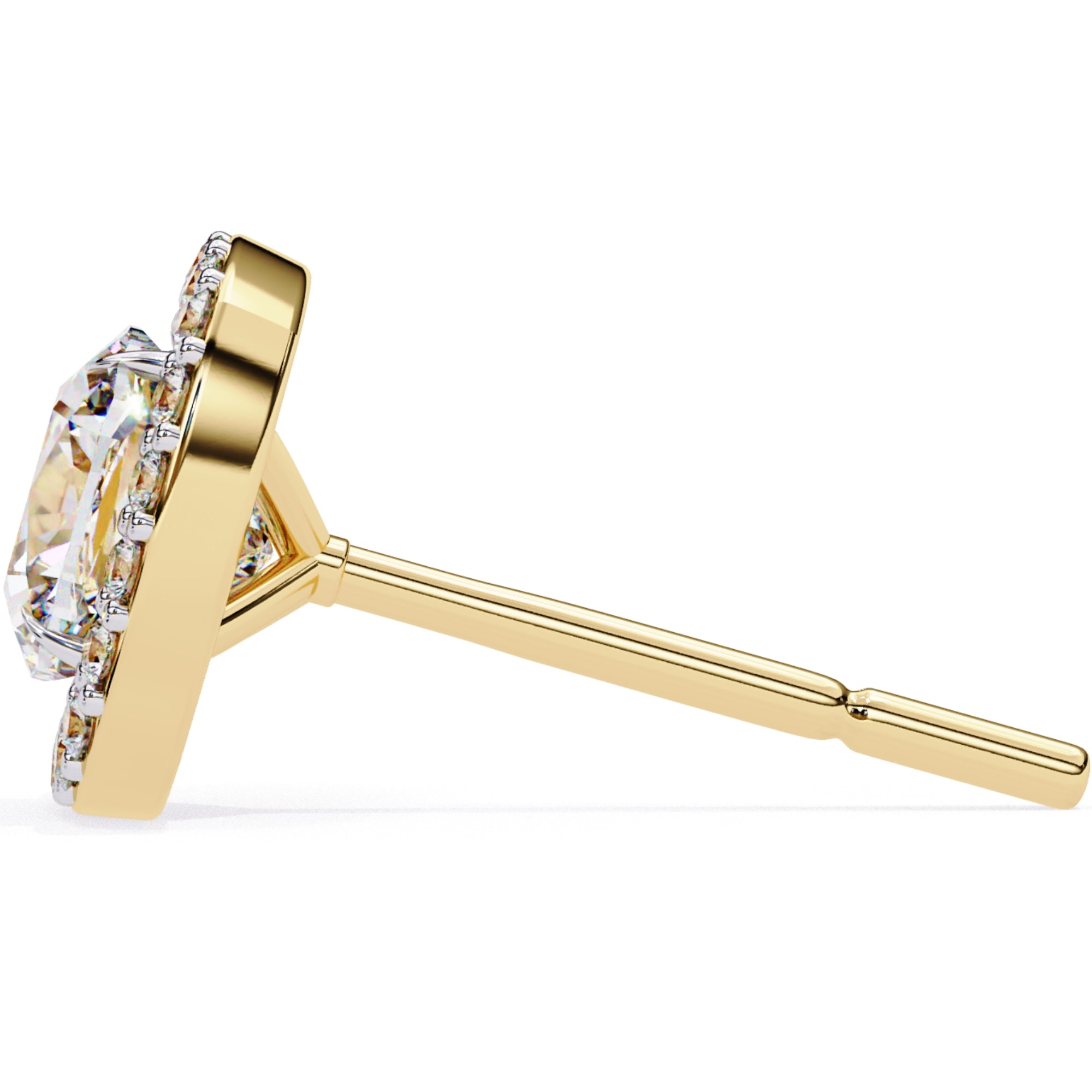 Cercei Stud Elsa cu Diamante Create în Laborator de 0.96 ct din 18K Aur Galben - Castelo.ro