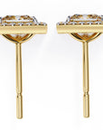 Cercei Stud Square cu Diamante Create în Laborator de 0.84 ct din 18K Aur Galben - Castelo.ro