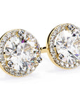 Cercei Stud Halo Dreams din Aur 14k cu Moissanite de 1.95 ct