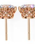Cercei Stud La Reina din Aur 14k cu Moissanite Tăietură Briliant de 2.5 ct din 14K Aur Roz - Castelo.ro