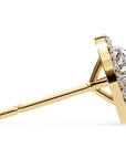Cercei Stud Round Halo cu Diamante Create în Laborator de 0.92 ct din 18K Aur Galben - Castelo.ro