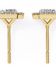 Cercei Stud Louvre Radiant cu Diamante Create în Laborator de 0.86 ct din 18K Aur Galben - Castelo.ro