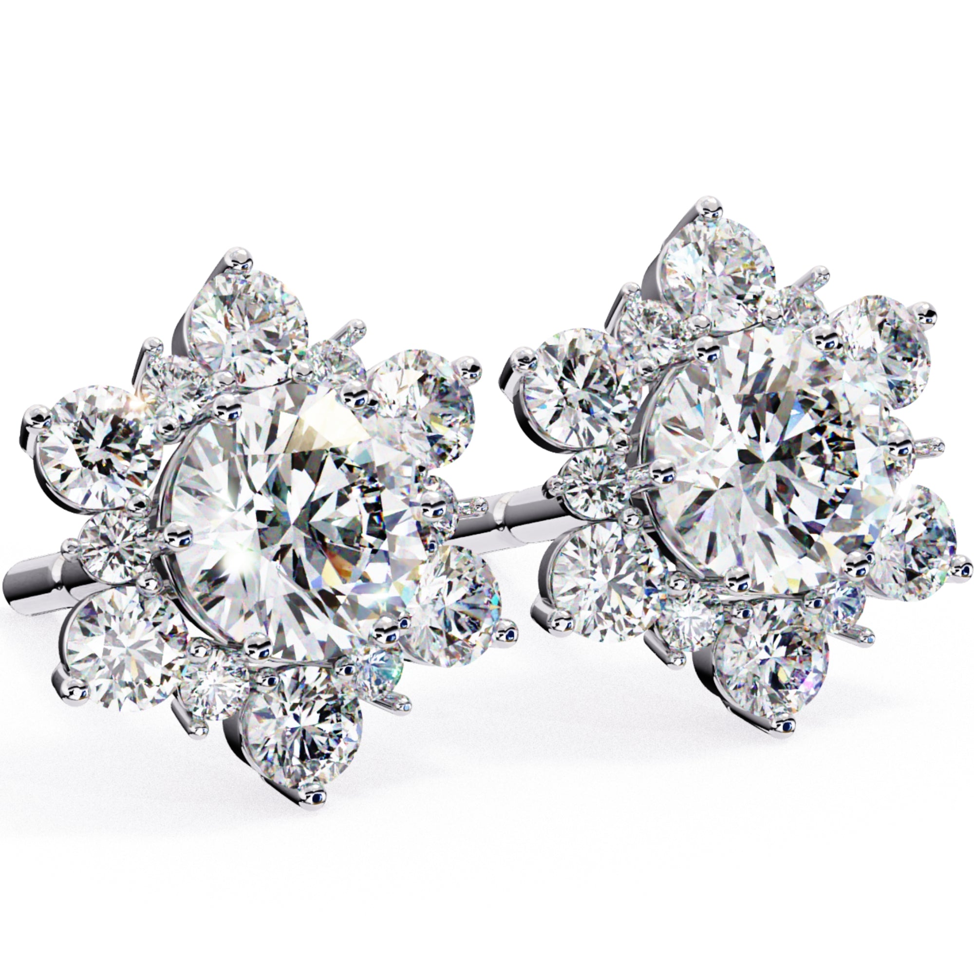 Cercei Stud Snowflake cu Diamante Create în Laborator de 0.72 ct din - Castelo.ro