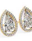 Cercei Stud Tear Drop din Aur 14k cu Moissanite de 0.81 ct din 14K Aur Galben - Castelo.ro