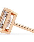Cercei Stud Noble cu Diamante Create în Laborator Tăietură Emerald de 2.4 ct din 18K Aur Roz - Castelo.ro