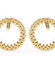 Cercei Stud Circle of Fire cu Diamante Naturale Tăietură Briliant de 0.3 ct din 18K Aur Galben - Castelo.ro