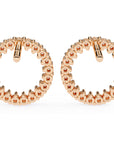 Cercei Stud Circle of Fire cu Diamante Naturale Tăietură Briliant de 0.3 ct din 18K Aur Roz - Castelo.ro