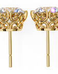 Cercei Stud La Reina cu Moissanite Tăietură Briliant de 2.5 ct din 18K Aur Galben - Castelo.ro