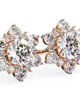 Cercei Stud Snowflake cu Diamante Create în Laborator de 0.72 ct din 18K Aur Roz - Castelo.ro