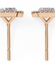 Cercei Stud Louvre Radiant cu Diamante Create în Laborator de 0.86 ct din 18K Aur Roz - Castelo.ro