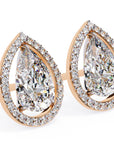 Cercei Stud Tear Drop din Aur 14k cu Moissanite de 0.81 ct din 14K Aur Roz - Castelo.ro