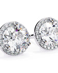 Cercei Stud Halo Dreams din Aur 14k cu Moissanite de 1.95 ct