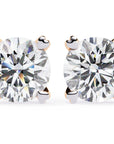 Cercei Stud Solitaire Heart din Aur 14k cu Moissanite de 2.57 ct