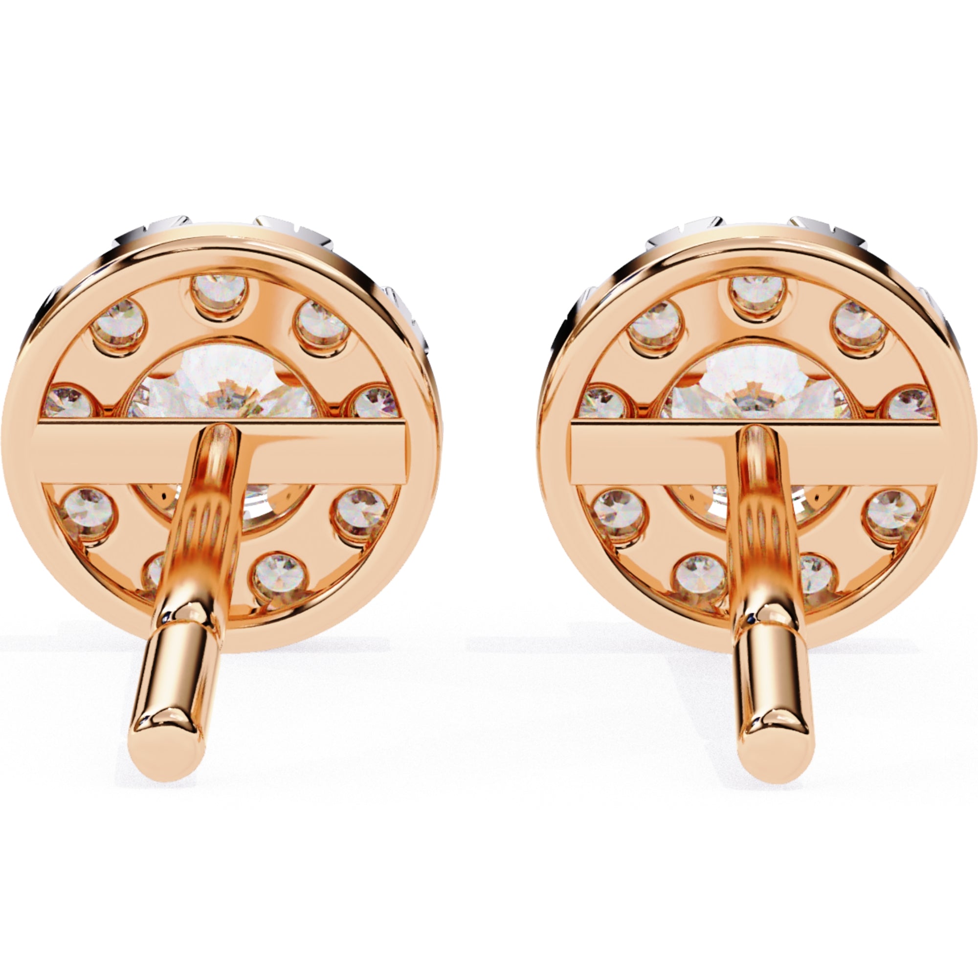 Cercei Stud Fleur din Aur 14k cu Moissanite Tăietură Briliant de 0.26 ct din 14K Aur Roz - Castelo.ro