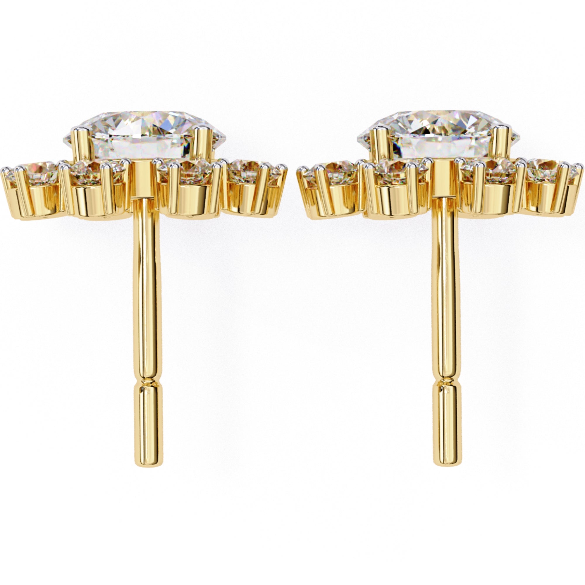 Cercei Stud Ice Queen cu Diamante Create în Laborator de 1.22 ct din 18K Aur Galben - Castelo.ro